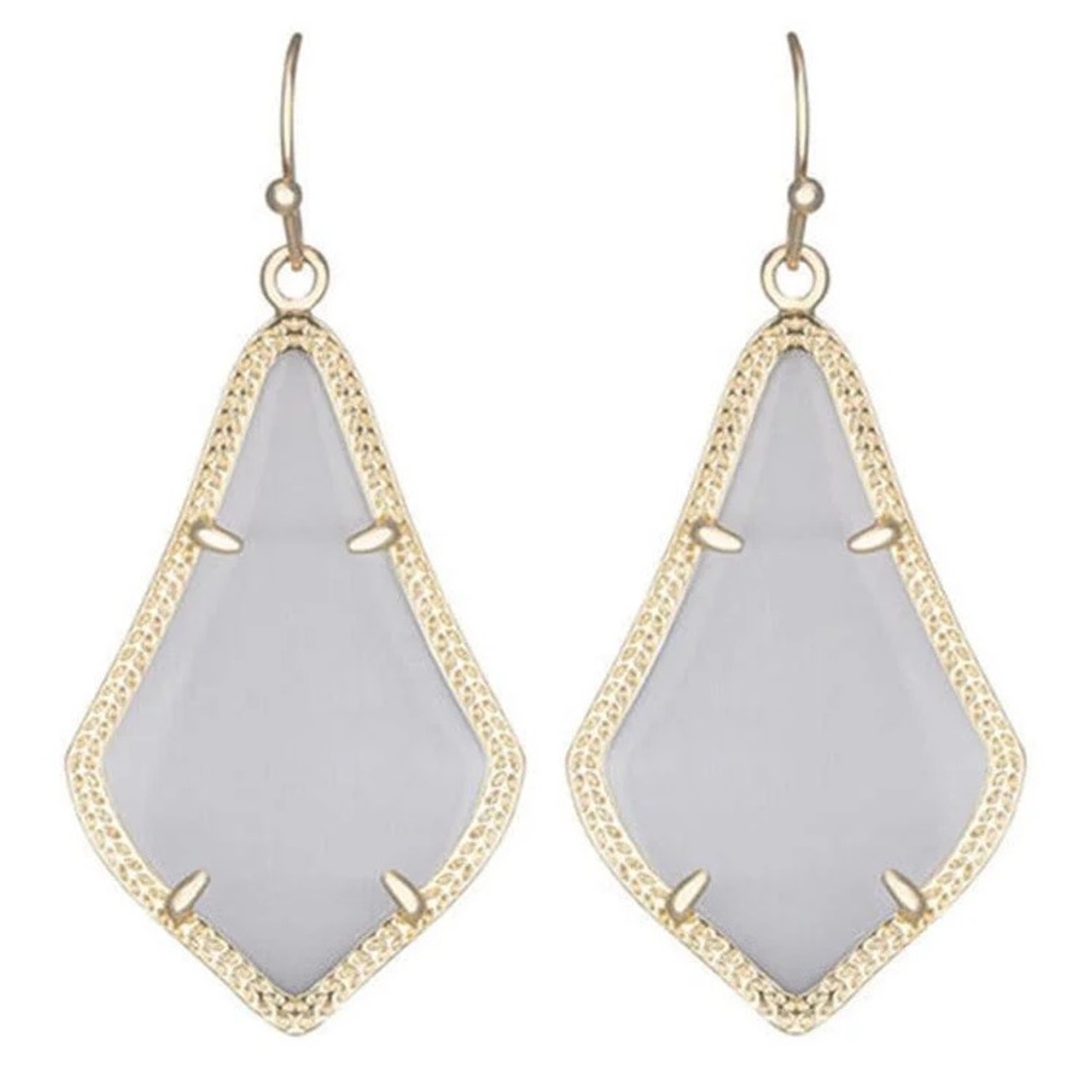 Kendra Scott Alexandra Slate Gold Earrings EUC
